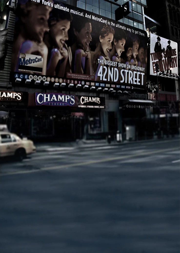 Фон для фотосъемки с изображением улицы окна кинотеатра в литературном стиле