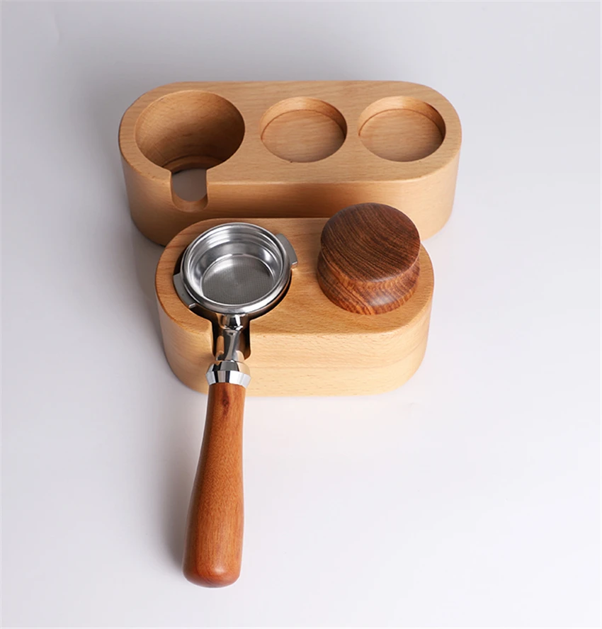 Держатель для темпера с фильтром кофе подставка под эспрессо из массива дерева