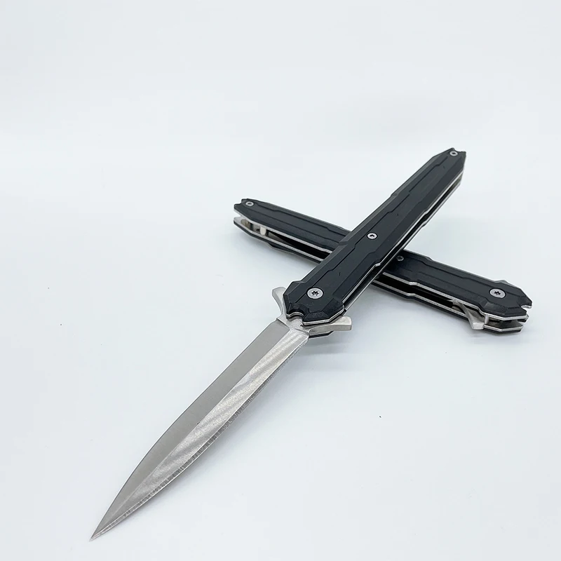 

Fixed Blade Knife Black Folding Pocket Knife Quick Open Tactical Knife EDC Knife Self-defense Weapon Survival Knives