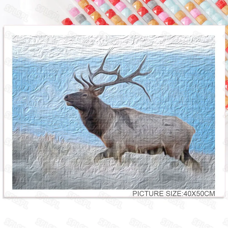 

Diy Diamond Painting Nature Creatures Wild Protected Animals Wild Red Deer Northeast Sika Deer Personality Hanging Painting