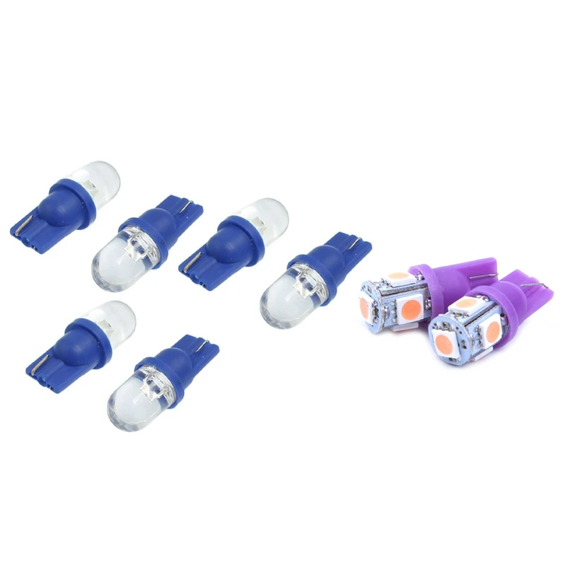 

2x автомобильные DC 12 В фиолетовый светильник 10 5050 SMD 5 светодиодов s боковые стояночные огни и 6 x сисветодиодный светодиоды W5W T10 194 2825 168 боковой...