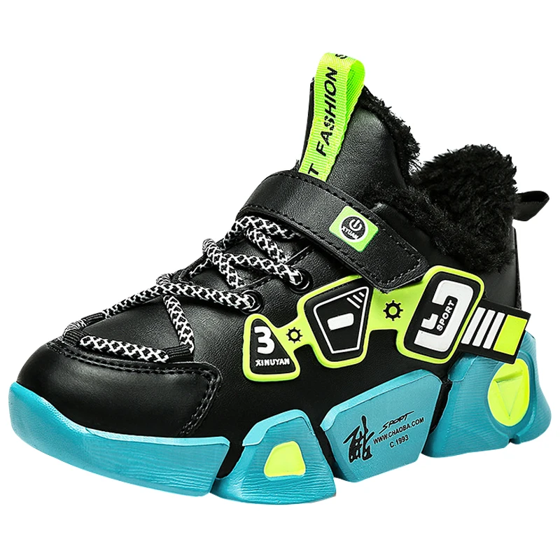 

2021 New Fashion Cotton-padded shoes Winter Children's Snow Boots Boys Girls Waterproof Warm Shoes Teenagers Non-Slip Sneakers