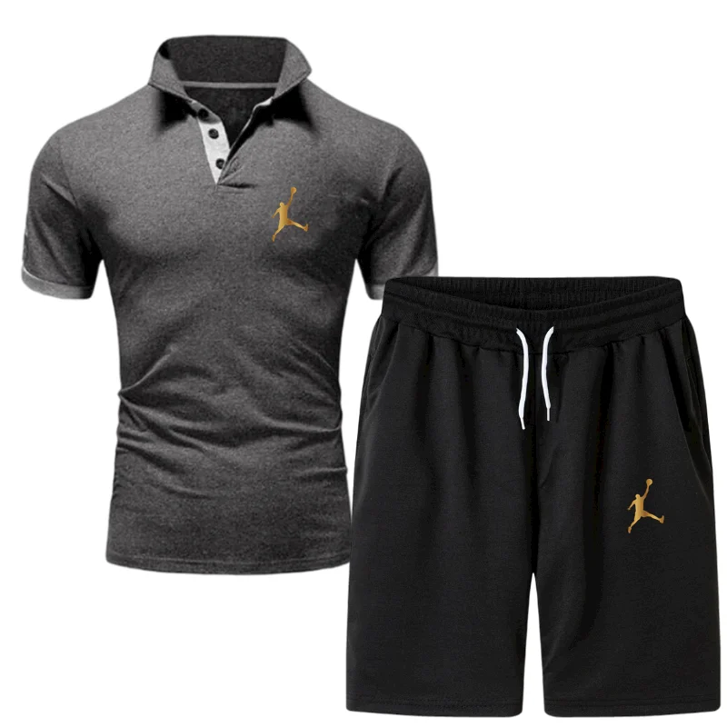 

Men's suit 2021 new hot search quick-drying short-sleeved polo shirt + shorts two-piece sportswear track suit Polo shirt summer