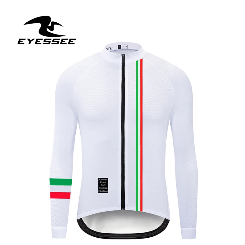 Итальянская Джерси для велоспорта EYESSEE мужская легкая ткань с длинным рукавом