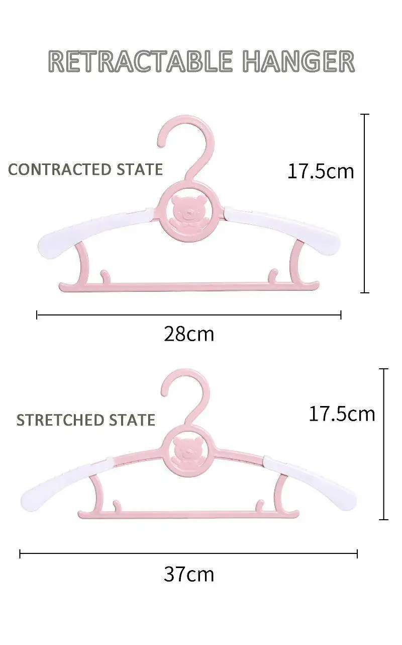 

10/pcs Baby Clothes Hanger Flexible Racks Plastic Clothing Display Kids Hangers Unmarked Children Coats Hanger Organizer ZD