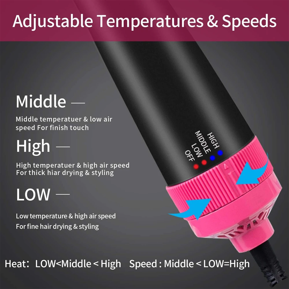 3 в 1 фен для волос Съемная комбинированная щетка горячего воздуха с