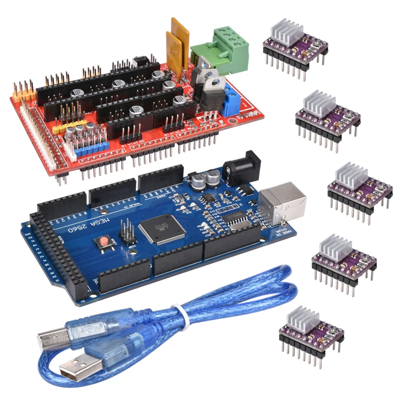 1 шт. панель управления для 3D-принтера Mega 2560 R3 + RAMPS 4 5 DRV8825 переносной привод