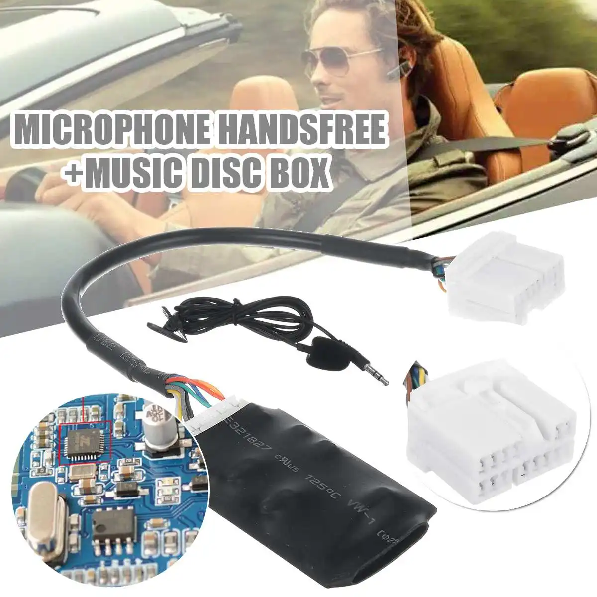 Автомобильный bluetooth Aux кабель микрофон громкой связи автомобильный Радио Аудио