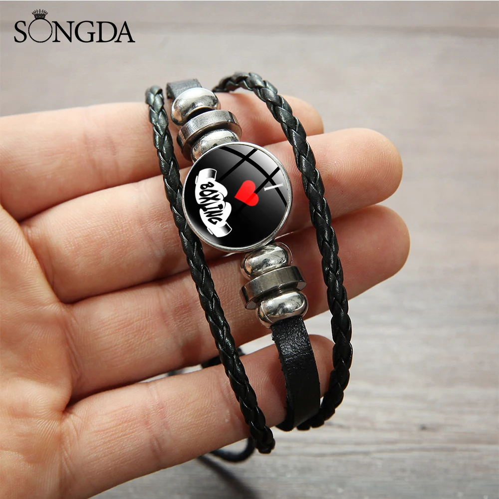 Мод мультфильм с надписью I Love бокс браслет забавный узор стеклянный купол