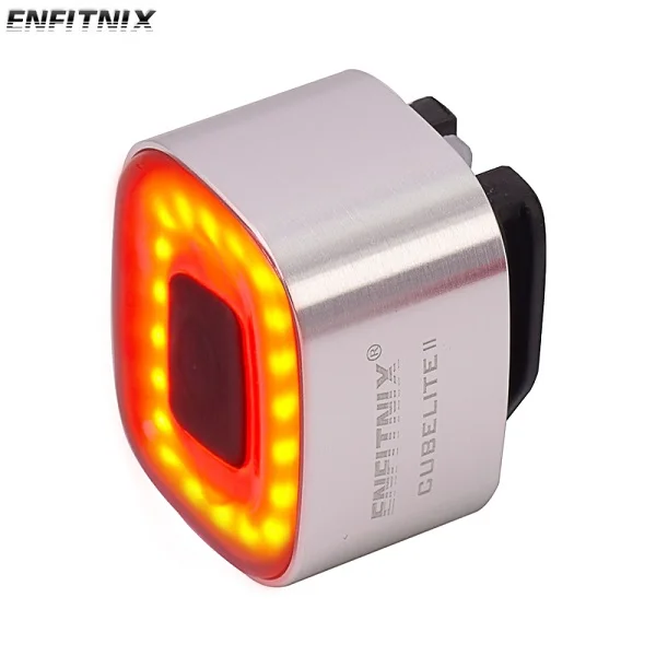 Silver Enfitnix автомобильный тормозной дорожный велосипедный задний светильник, умный датчик, велосипедный MTB задний светильник, USB зарядка, велосипедный светодиодный, дышащий, автоматический зондирующий светильник - Цвет: Silver