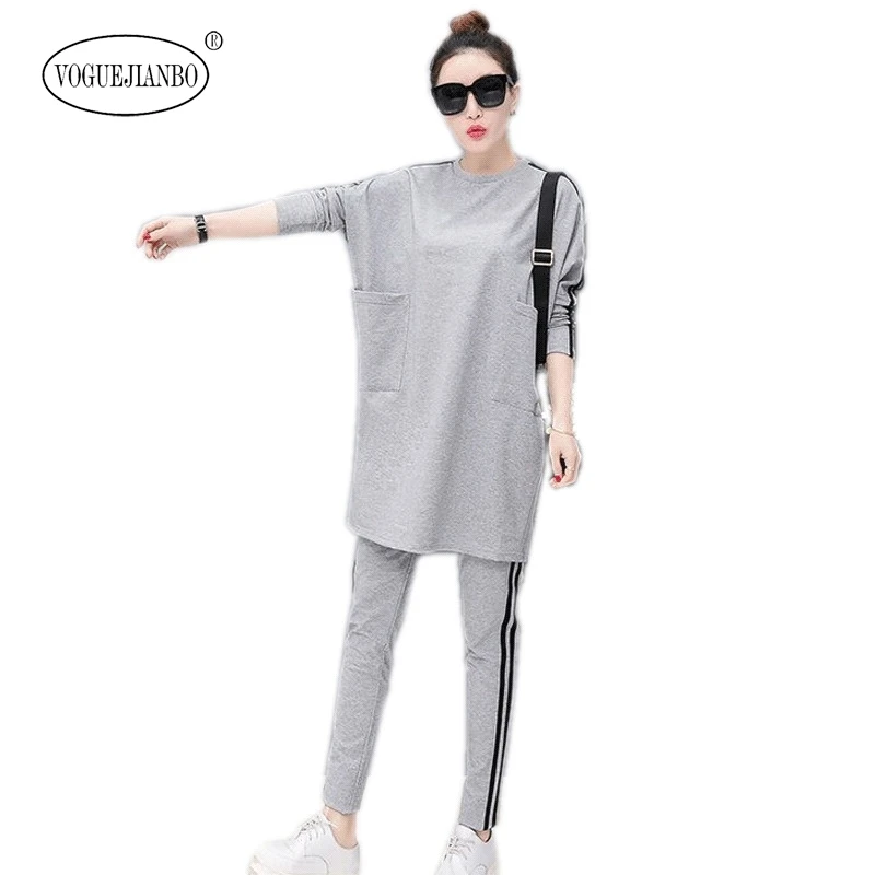 

Sports suit women 2020 spring new women's Korean fashion casual loose black hoody two-piece ropa mujer tracksuit festival