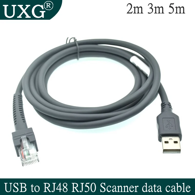 

5M 3M USB to RJ48 RJ50 Scanner data cable for LS2208 LS1203 LS2208/AP LS4008I LS7808 DS3400 for Zebra Xunbao Motorola Honeywell