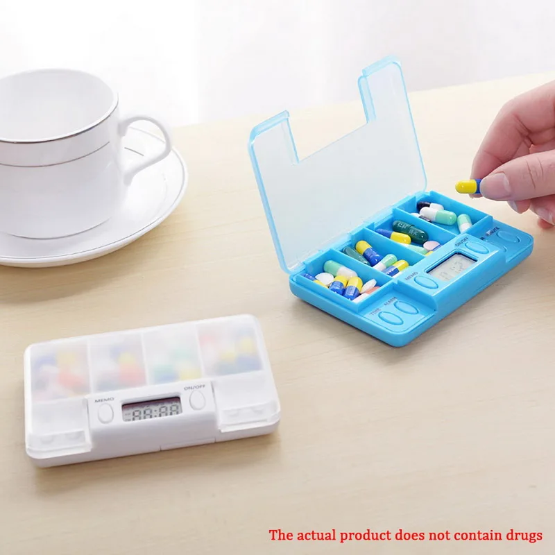 Интеллектуальная пластиковая коробка для хранения 4 сетки электронный таймер