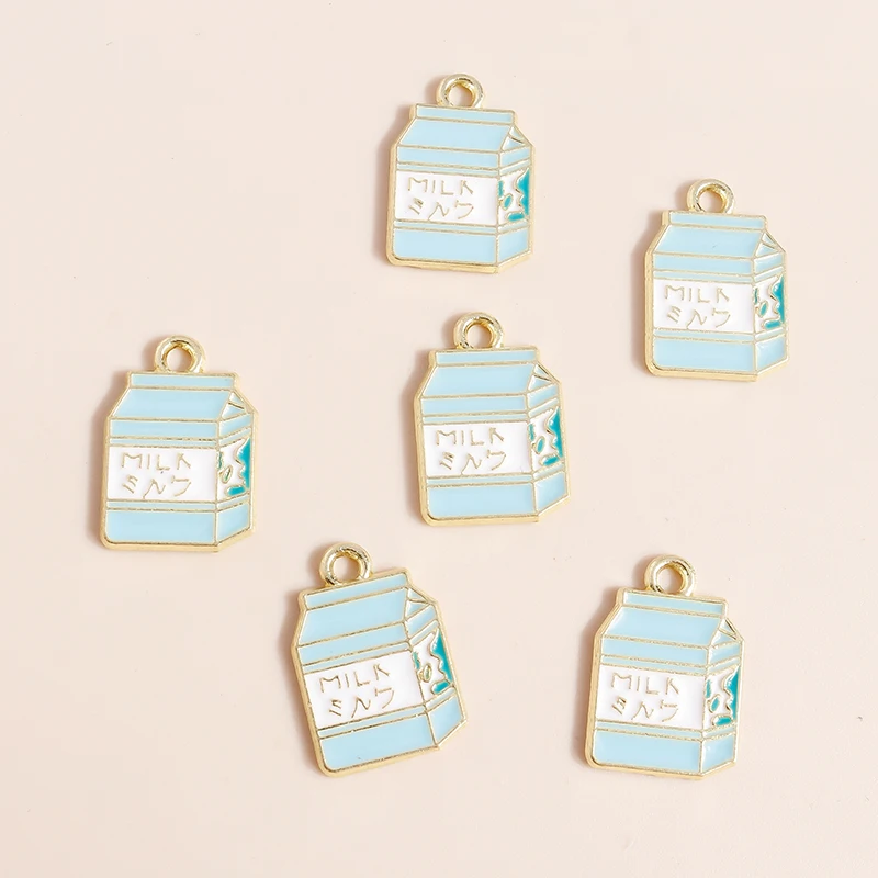 10 шт. 18*12 мм милые эмалевые молочные Подвески для изготовления ювелирных изделий