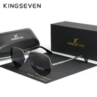 Солнцезащитные очки мужские и женские KINGSEVEN, черные солнцезащитные очки в алюминиевой оправе с поляризацией, зеркальные, с защитой UV400, 2020, 7735