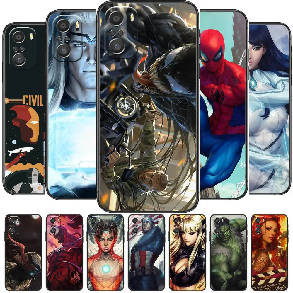 

Venom Marvel Avengers cartoon Phone Case For XiaoMi Redmi Note 10 9 9s 8 7 6 5 A Pro s T Black Cover Silicone Back Pre style