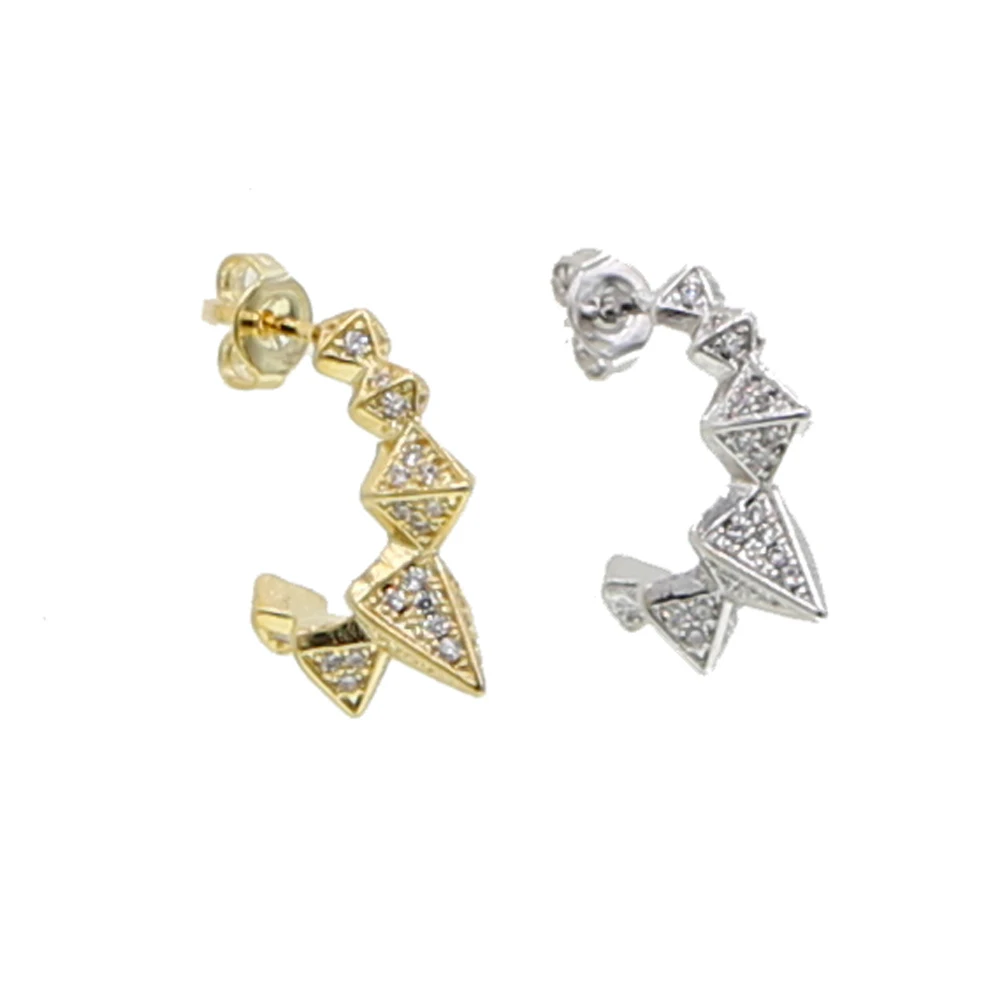 

sparking bling cz rivet geometric circle earring 2019 New Unique design fashion trendy jewelry