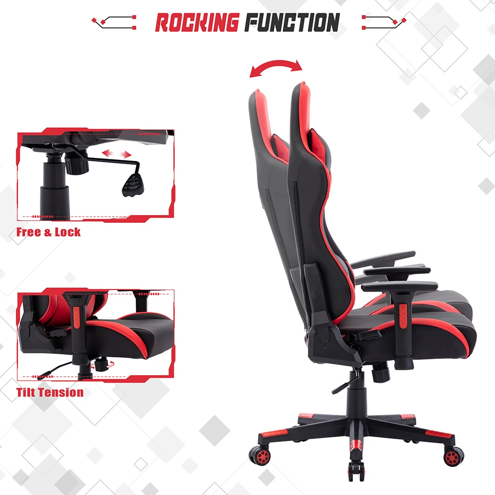 Игровой стул гоночного стиля офисное кресло из искусственной кожи с высокой
