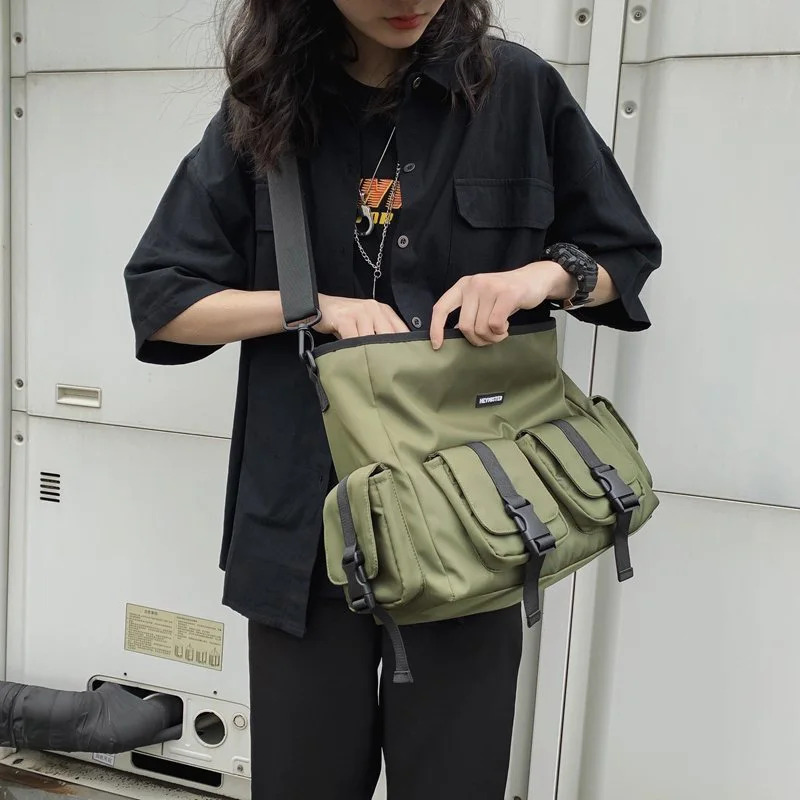 

Unisex Crossbody Bag Harajuku Street Style Hip Hop Bag Fashion Nylon Travel Shoulder Bags Large Capacity Phone pack And Purse