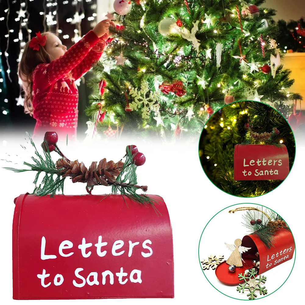 

Железный почтовый ящик, подвесное украшение для рождественской елки, подвесная коробка для конфет, органайзер, украшение для праздника, дом...