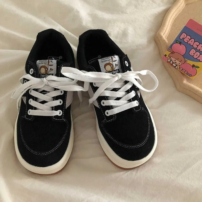 

2021 Winter Zapatillas Mujer Fashion Patchwork Woman Vulcanize Shoes Casual Ladies Footwear Black Daily Wear Sneakers Femme