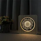 Светодиодный светильник Sun Flower3D USB Arylic, ночник для декора, Настольный светильник с переключателем, лампа для резьбы, украшение детской комнаты, Прямая поставка