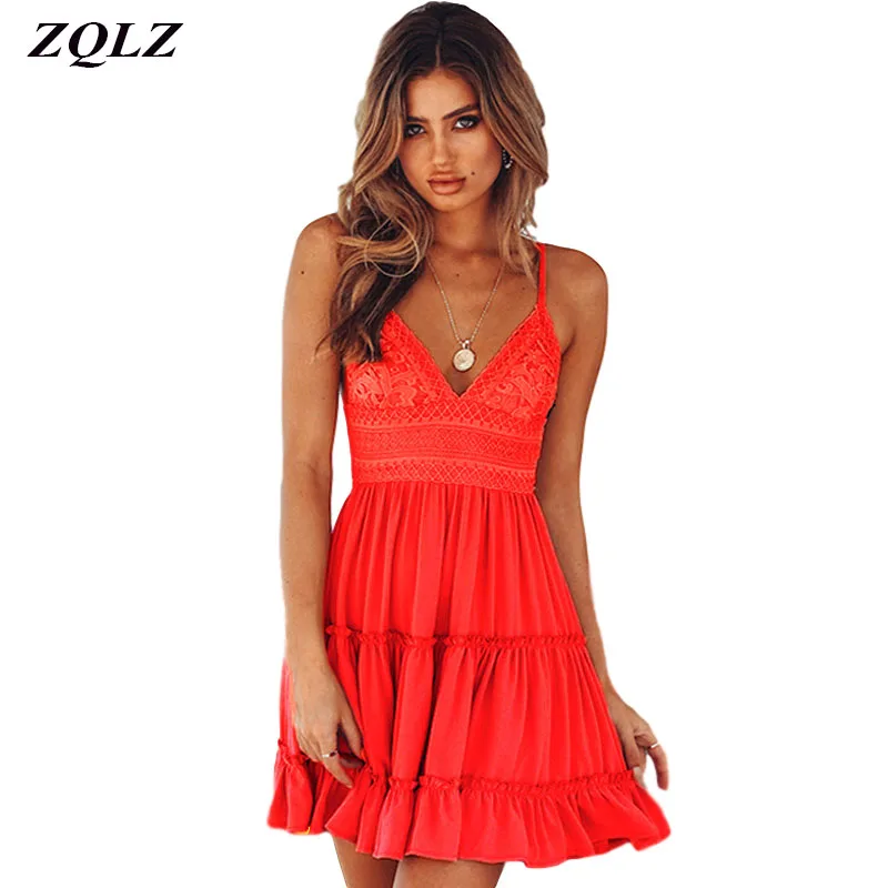 ZQLZ размера плюс летнее кружевное сексуальное платье для женщин новинка 2021 на