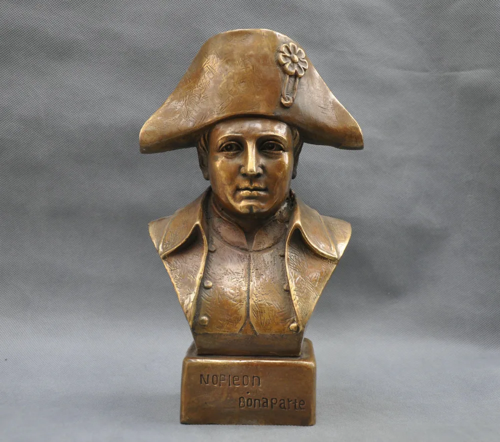 

12'' France Hero Warrior Soldier Emperor Napoleon Bonaparte Bust Bronze Statue