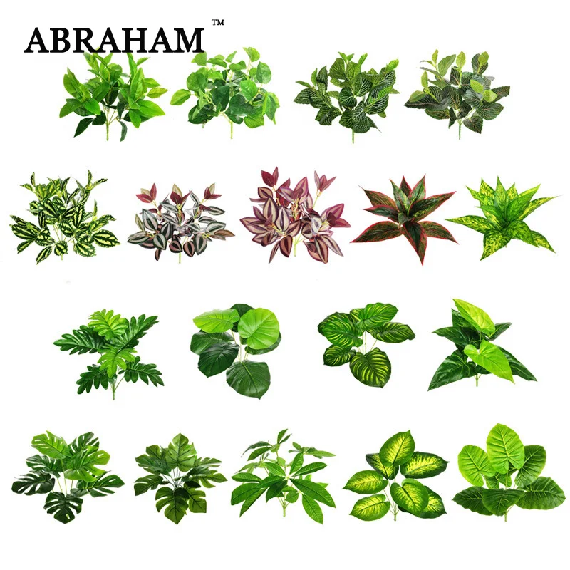 7 вилок 45 см тропические искусственные пальмы букет пластиковое искусственное