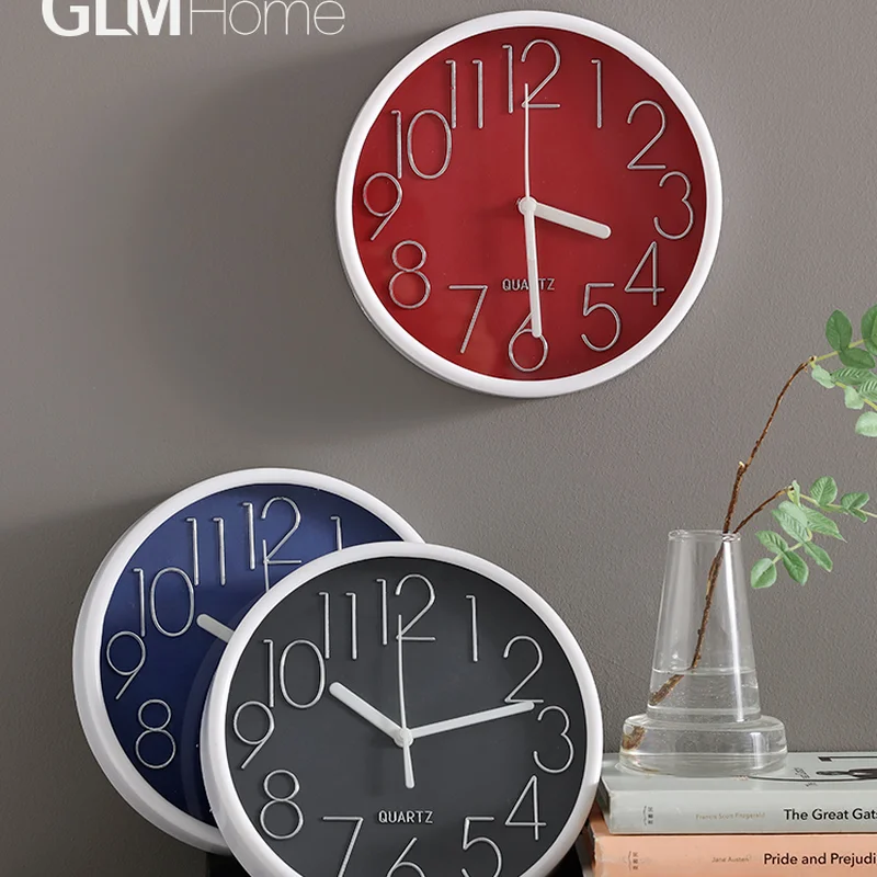 

Простые настенные часы в скандинавском стиле, тихие модные креативные круглые часы, минималистичное художественное стереоскопическое 3d ци...
