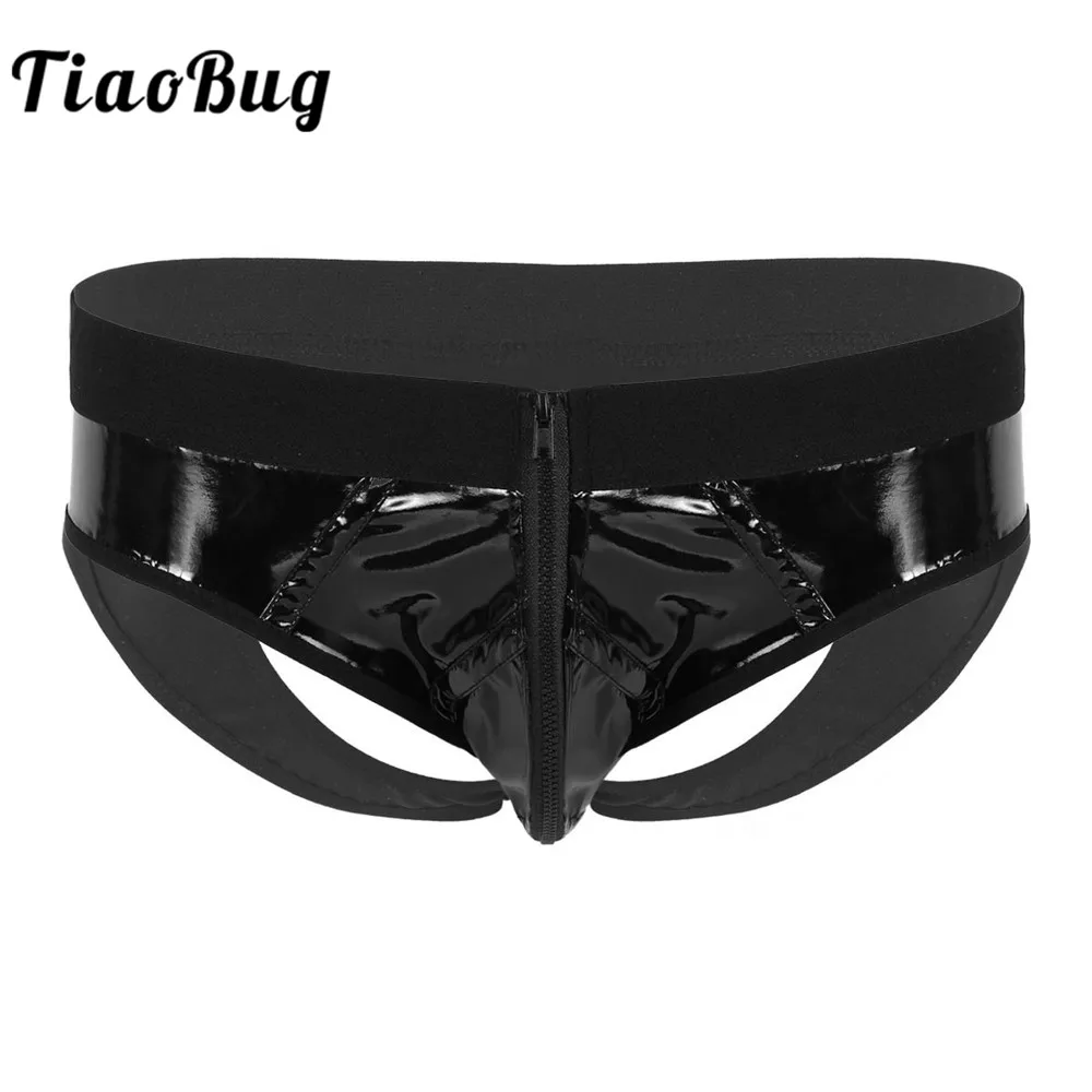 TiaoBug горячее сексуальное мужское нижнее белье из лакированной кожи с эффектом
