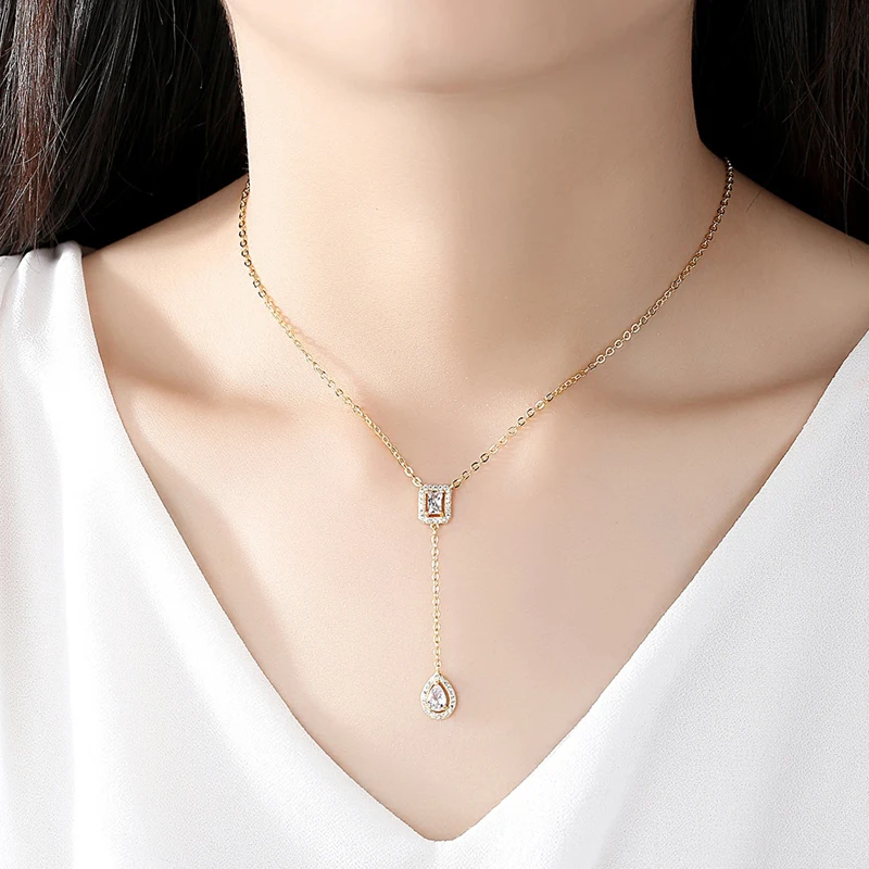 Женское ожерелье с подвеской Be 8 элегантное модное геометрическое кубическим