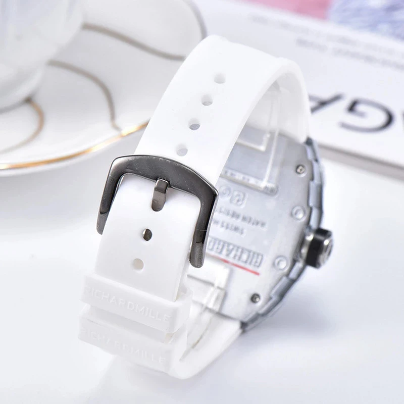 

Top Brand Men's COPY Richard Watch Big Business Luxury Unique Calendar Silicone Strap Male Wristwatch Reloj Relogio