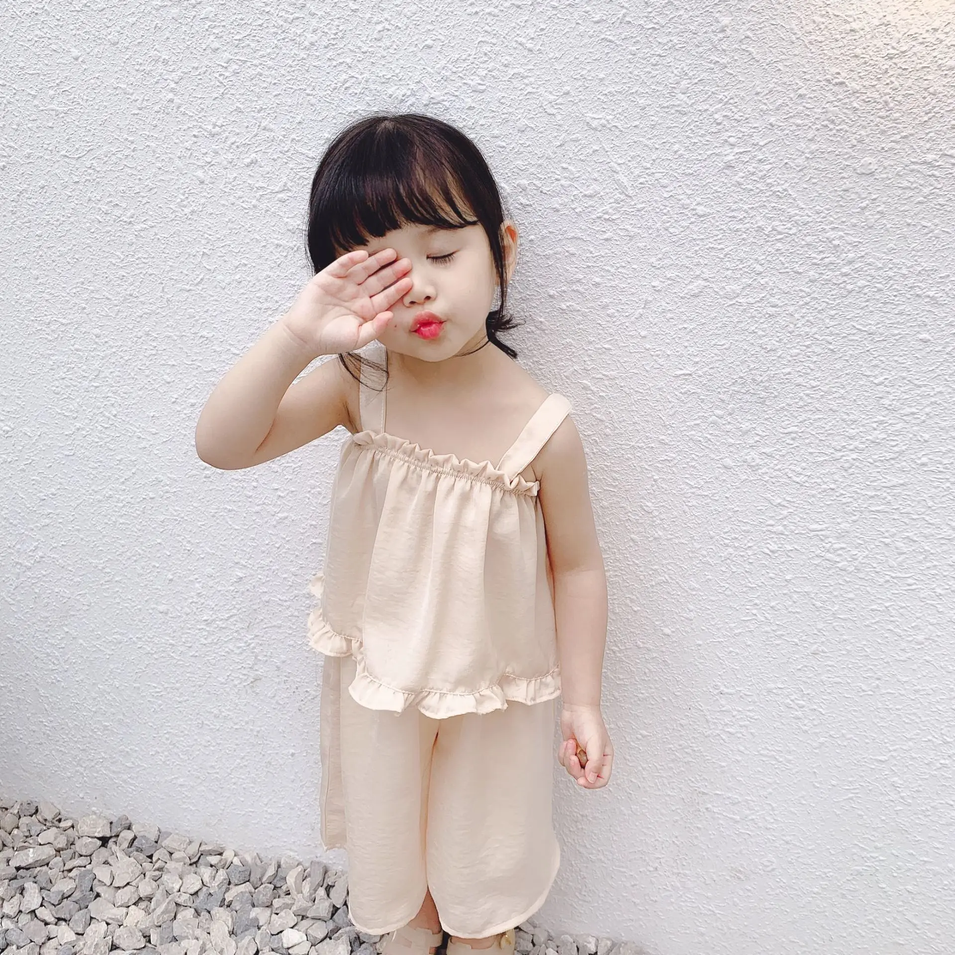 Шелковый однотонный комплект одежды для девочек 4 цвета детская одежда юбки из 2