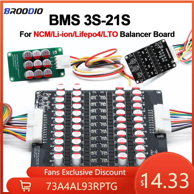 BMS 3S 4S 6S 7S 8S 9S-21S Balance Li-Ion Lifepo4 LTO литиевая батарея 1A 3A 5A 6A емкостный активный