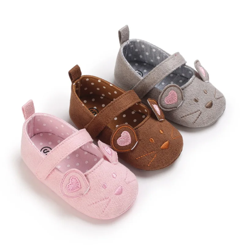 

Baby Shoes Soft Sole Nonslip Slippers Cartoon Toddler Spring First Walkers Cute Mouse Ear Infant Crib Shoes
