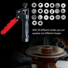 Горячая Распродажа экструдер для глины ручной выдавливатель из мягкой глины с 20 различными насадками для украшения тортов, Прямая поставка