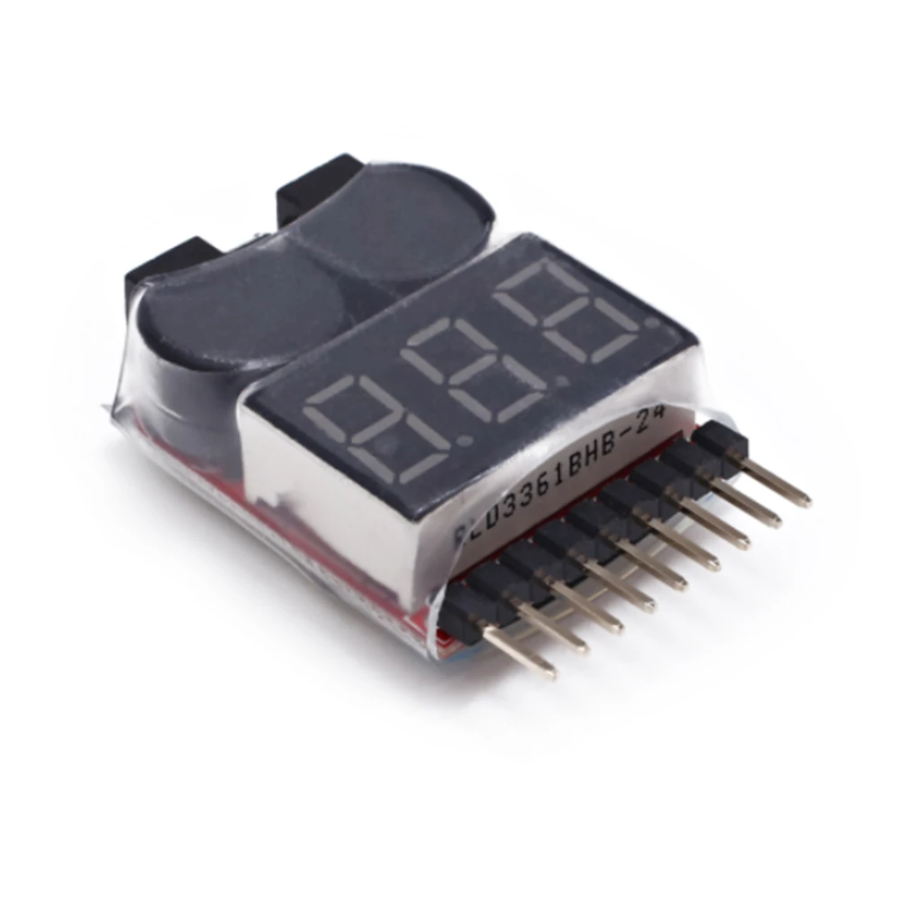 

1S-8S Battery Voltage Meter Tester Low Voltage Buzzer Alarm Lipo Battery Voltage Indicator Tester For 3.7v 7.4v 11.1v Practical
