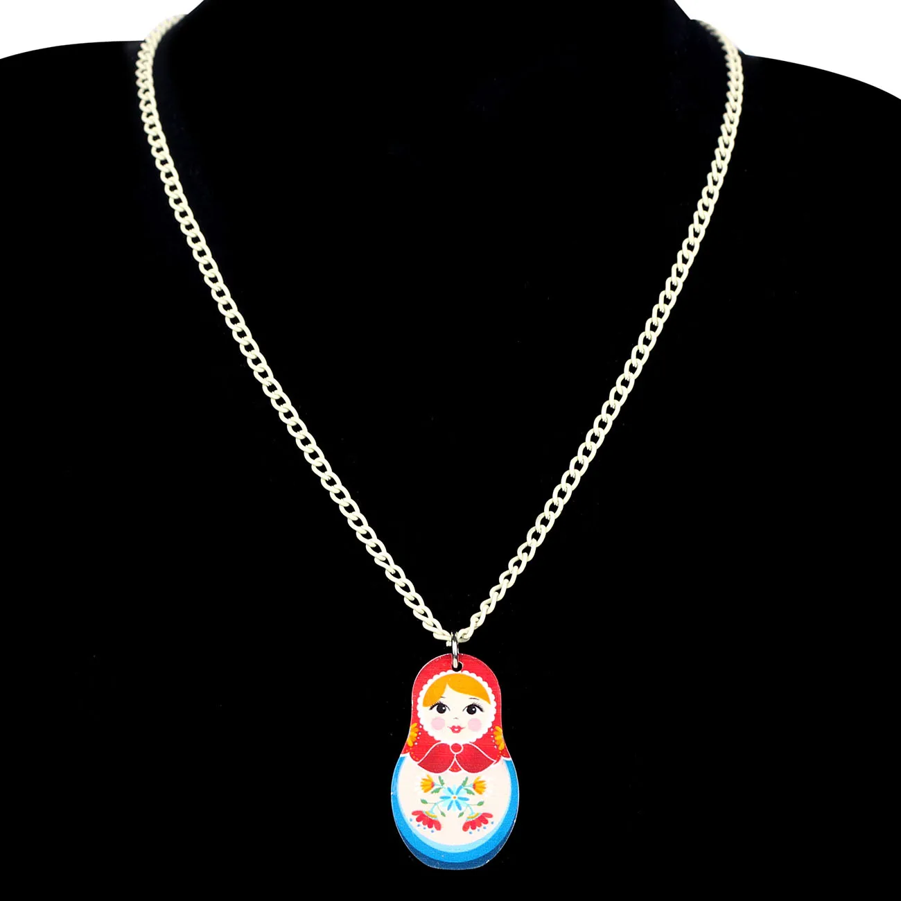 WEVENI акриловая русская Этническая Кукла матрешка чокер ожерелье подвеска