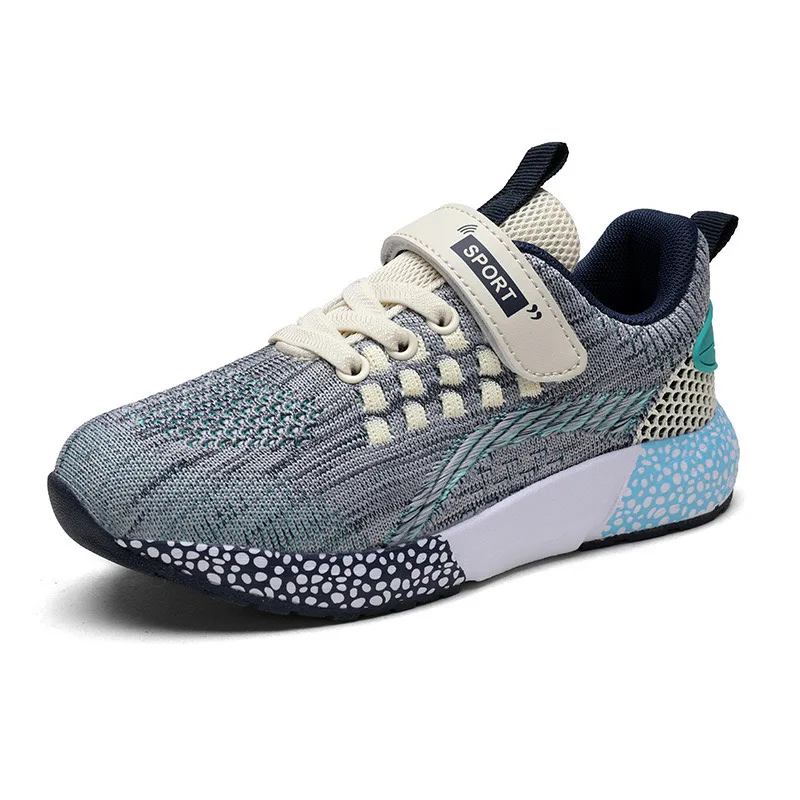 

Children's Shoes Spring Sports Mesh Boys and Girls Sports Shoes Non-slip Breathable Flying Woven Fabric Travel Kids Shoes CS134