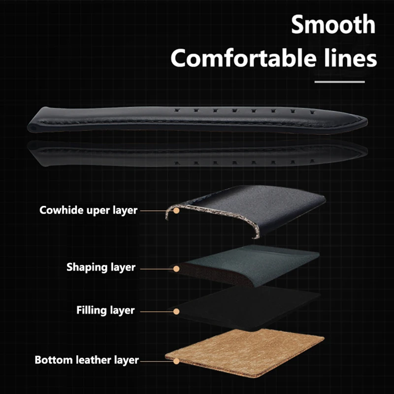 New Genuine Leather Watch Strap Band 12mm/14mm/16mm/18mm/20mm 22mm Smooth Watchbands Stainless Steel Buckle Watch Band Free Tool