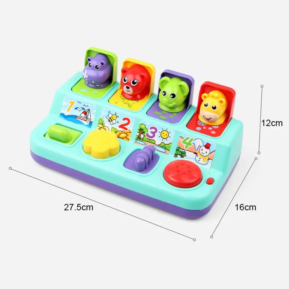 

Creative Cute Cartoon Animal Shape Peekaboo Pop-Up Interactive Game Puzzle Toy with Music Kids Gift