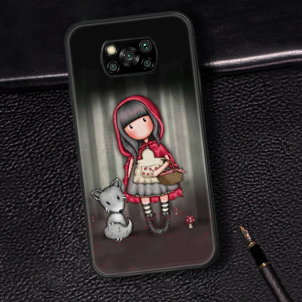 

Santoro Gorjuss Phone Case Cover Hull For Xiaomi Mi A2 A3 8 9 SE 9T 10 10T Lite Pro Ultra Poco X3 black Cell Luxury Bumper