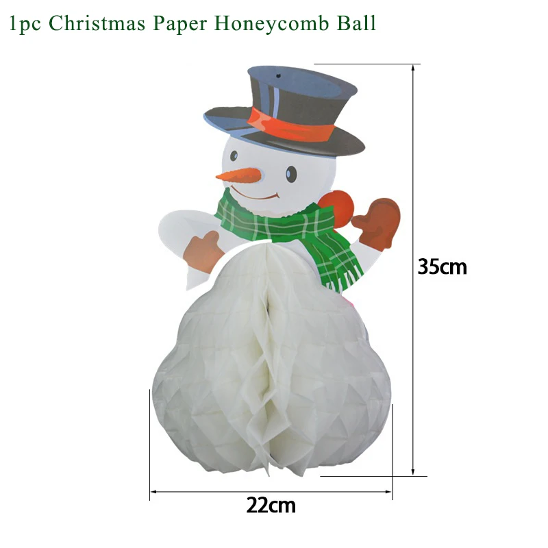 1pc Honeycomb Ball Украшения для рождественской вечеринки, Рождественский латексный бумажный шарик, баннеры, сделай сам, праздничные вечерние принадлежности, рождественские украшения для дома - Цвет: 1pc Honeycomb Ball