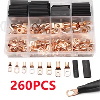 60140260pcs sc bare copper ring terminal lugs electrical wire cable crimp terminals battery copper nose solder wire connector