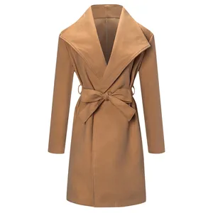 Бесплатная Страусиная женская зимняя одежда плотное шерстяное пальто повседневная офисная свободная зимняя женская куртка с длинным рукавом Chaqueta De Mujer