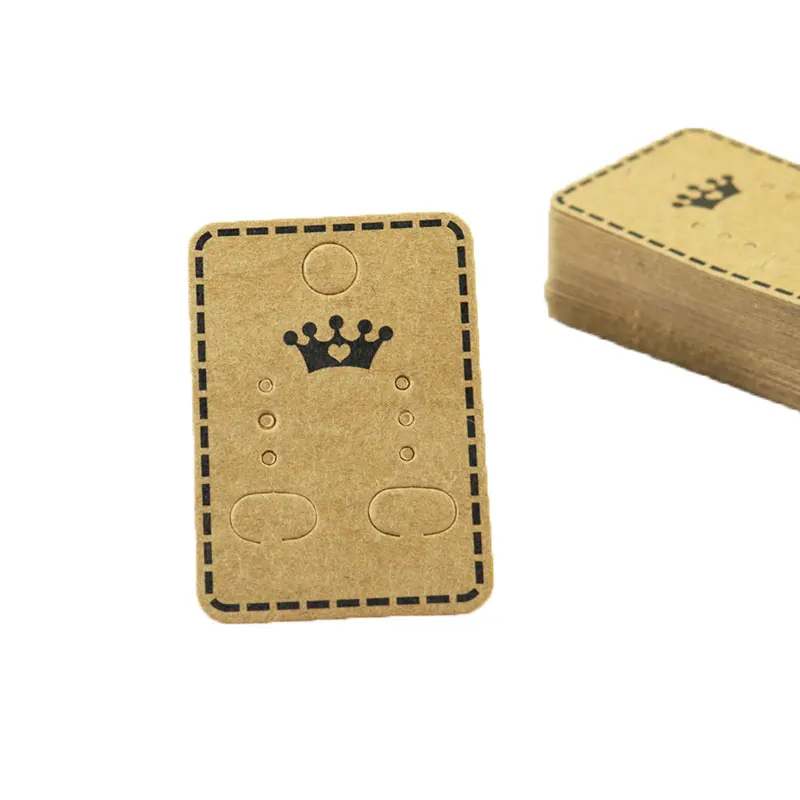 Лидер продаж! 100 шт./лот квадратные серьги-гвоздики из крафт-бумаги с принтом