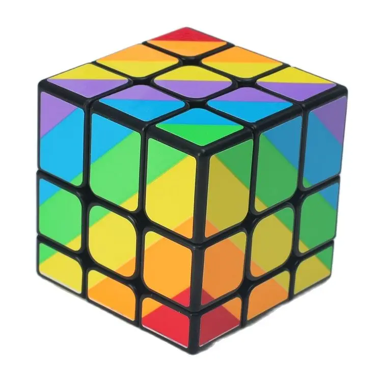 Оригинальный YJ неравный 3x3 Радужный куб Yongjun 3x3x3 магический пазл 57 мм черный