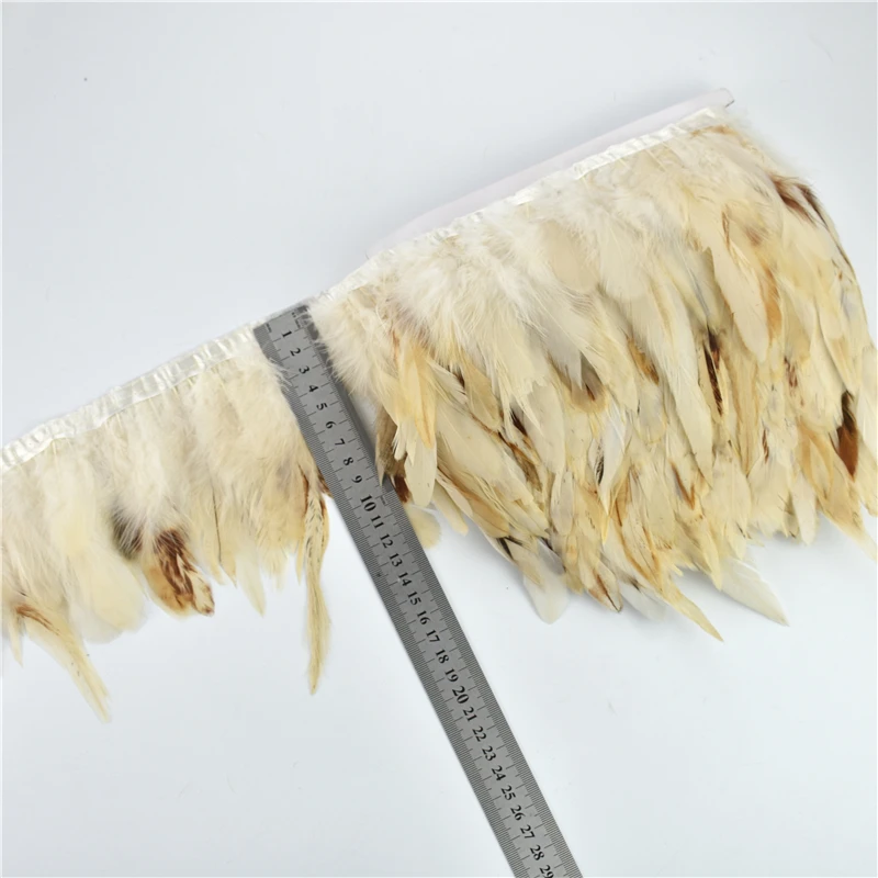 

5Meters Natural White Rooster Feathers Trim Fringe Ribbon 10~15cm Chicken Pheasant Feather Crafts Party Needlework Accessories