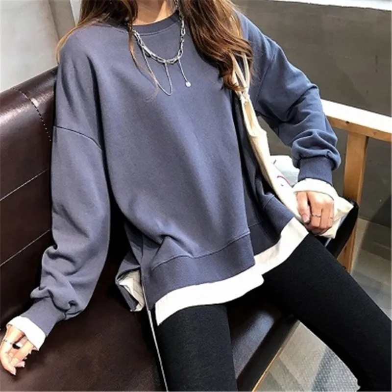 Женская толстовка сезон весна корейская мода свободные тонкие толстовки для